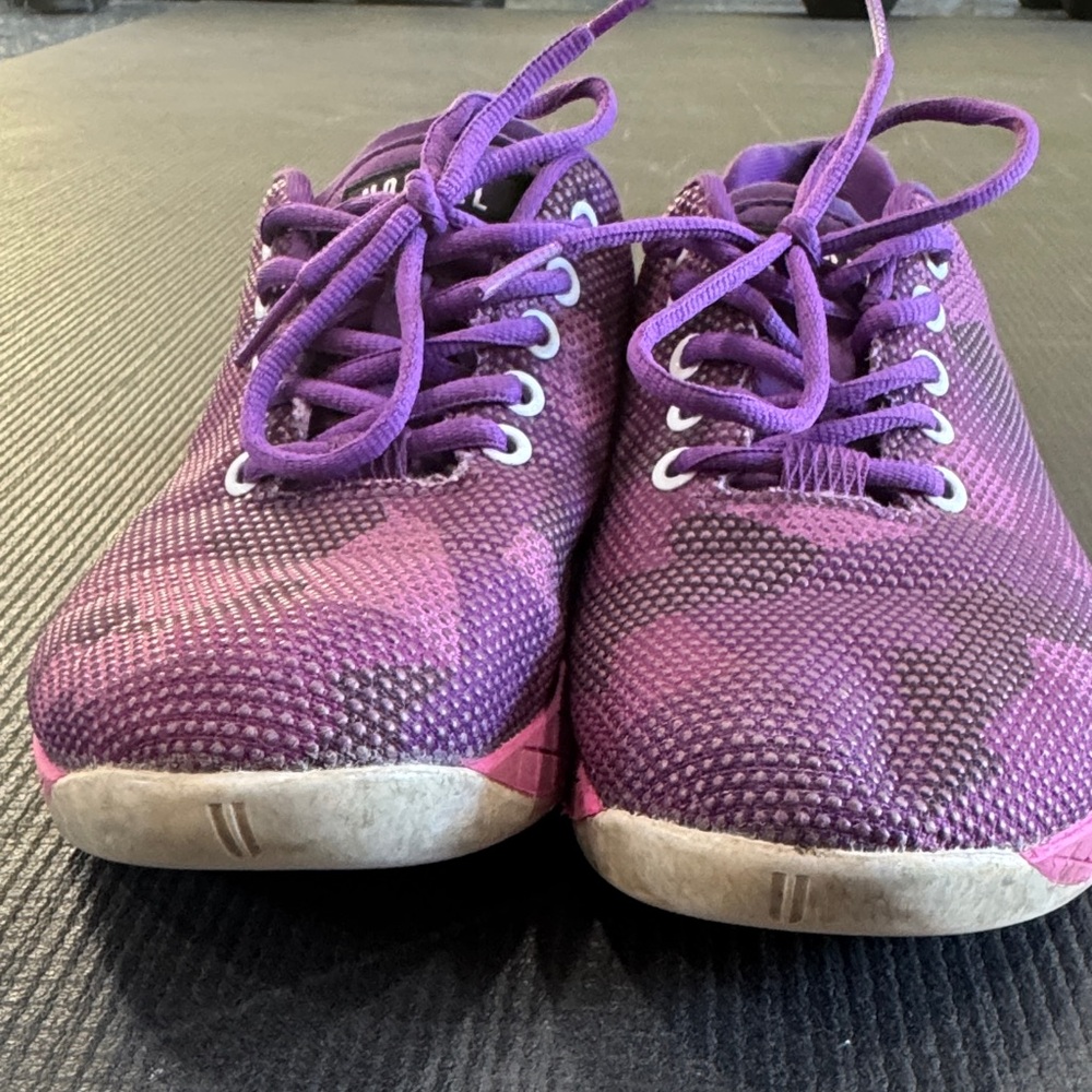 Purple Camouflage Lace-Up Sneakers - Picture 2 of 4